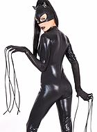 Catwoman, costume mask, wet look, rhinestones, ears
